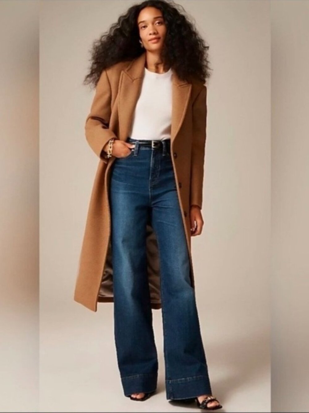 J Crew '96 Wide Leg High Rise Denim Trouser Jeans Size 34
